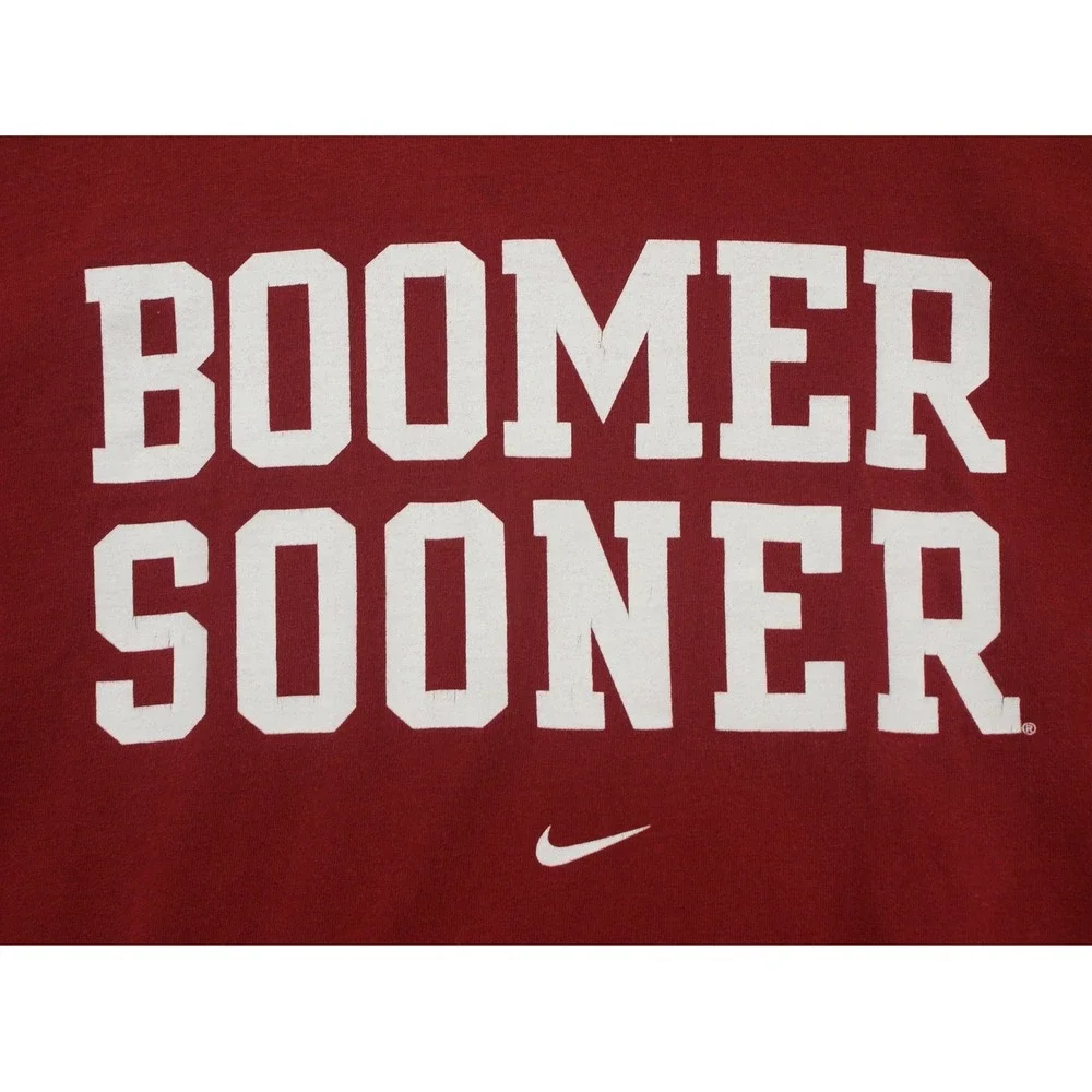 Vintage Y2K Nike Team Oklahoma Sooners T Shirt Mens L Boomer Sooner OU Crimson